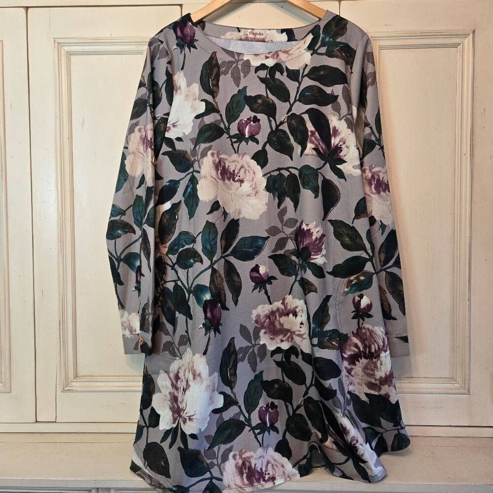 Cupshe Floral Peony Print Dress with POCKETS Large